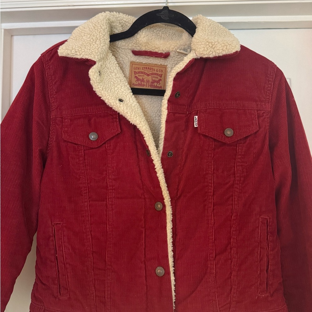 Levi's Women's Red Corduroy Jean Jacket